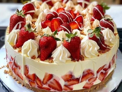 Cheesecake de Morango com Chocolate Branco