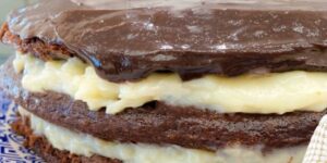 Bolo de panela sem forno e sem forma coberto com ganache