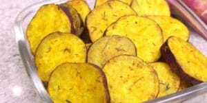 Batata Doce no Forno com azeite e alecrim