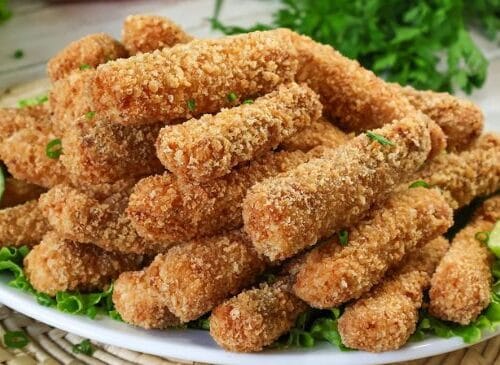 Iscas de Peixe Empanado Sequinha e Crocante
