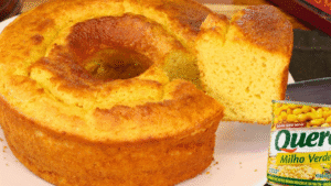 Bolo de Milho Super Fofinho feito com milho de latinha