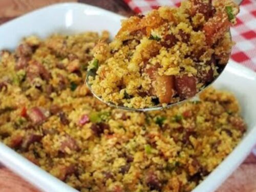 Farofa de Calabresa e Bacon para Churrasco