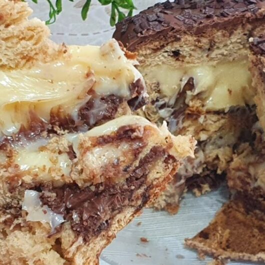Panetone trufado com brigadeiro de leite ninho e Nutella