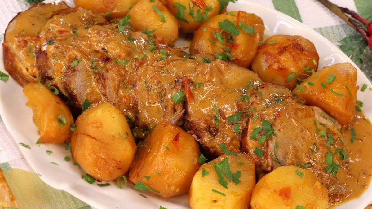 Lagarto ao Molho com Batatas na Pressão Macio e Suculento 1 Lagarto ao Molho com Batatas na Pressão Macio e Suculento