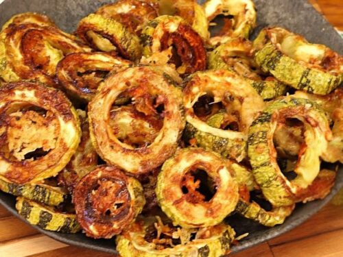 Anéis de Abobrinha Assados com Parmesão Sequinhos e Saborosos