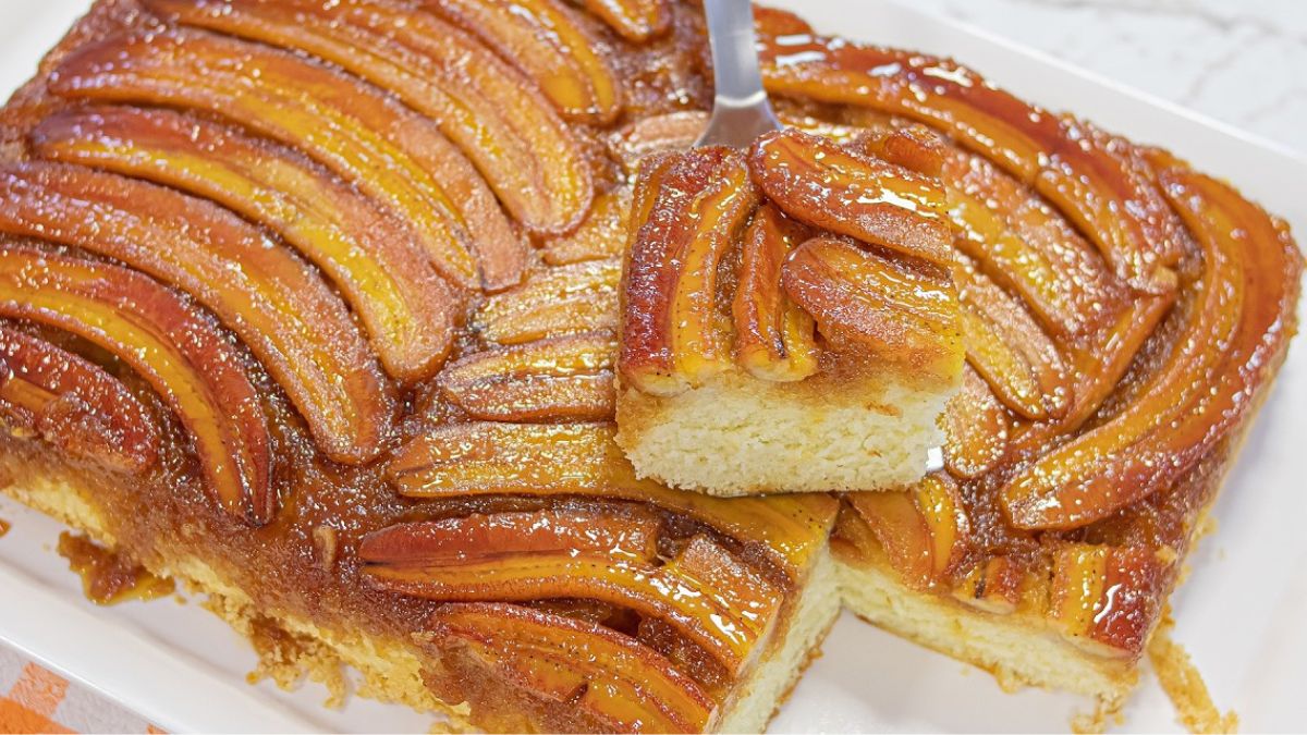 Bolo de Banana Caramelizada Fofinho e Irresistível