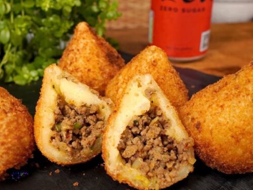 Coxinha com Massa de Mandioca Sem Farinha, Sequinha e Macia Por Dentro