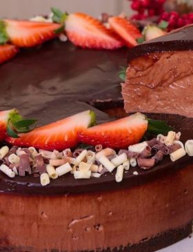 Cheesecake de Chocolate Cremoso sem Gelatina