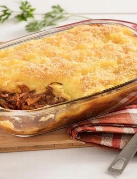 Escondidinho de Mandioca com Carne Seca