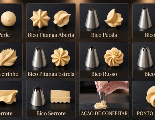 Bicos de confeitar para brigadeiro gourmet Aplicação de recheio com bico de confeitar pitanga no topo de um brigadeiro gourmet