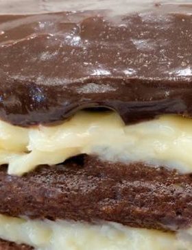 Bolo de panela sem forno e sem forma coberto com ganache