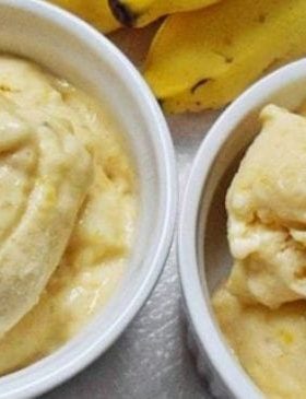 Sorvete de banana cremoso e refrescante