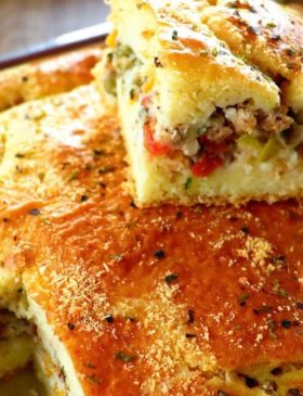Torta de sardinha de liquidificador fofinha e molhadinha